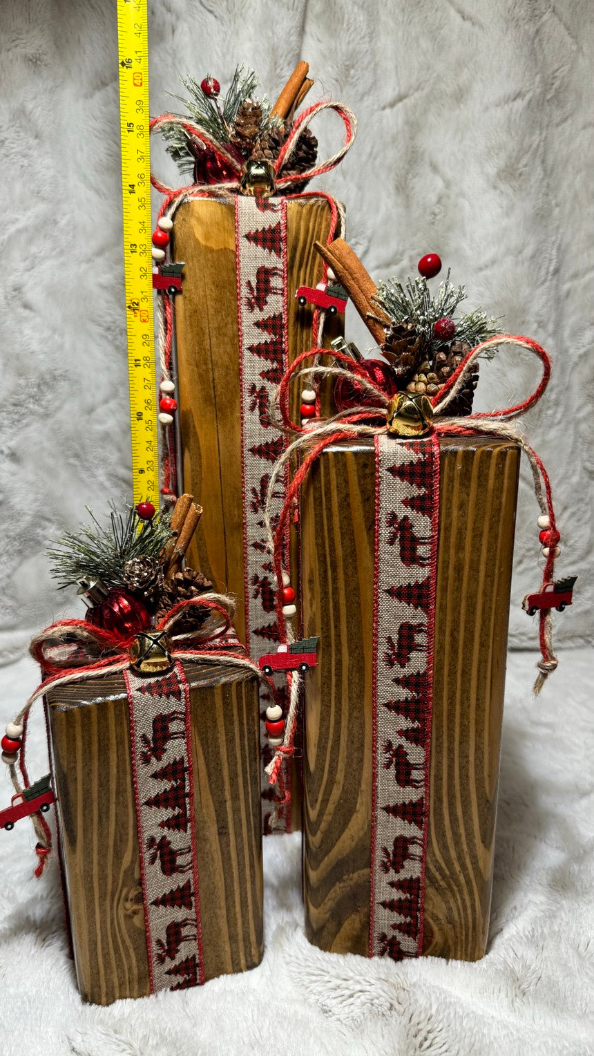 Rustic Brown Christmas Gift Decor Set