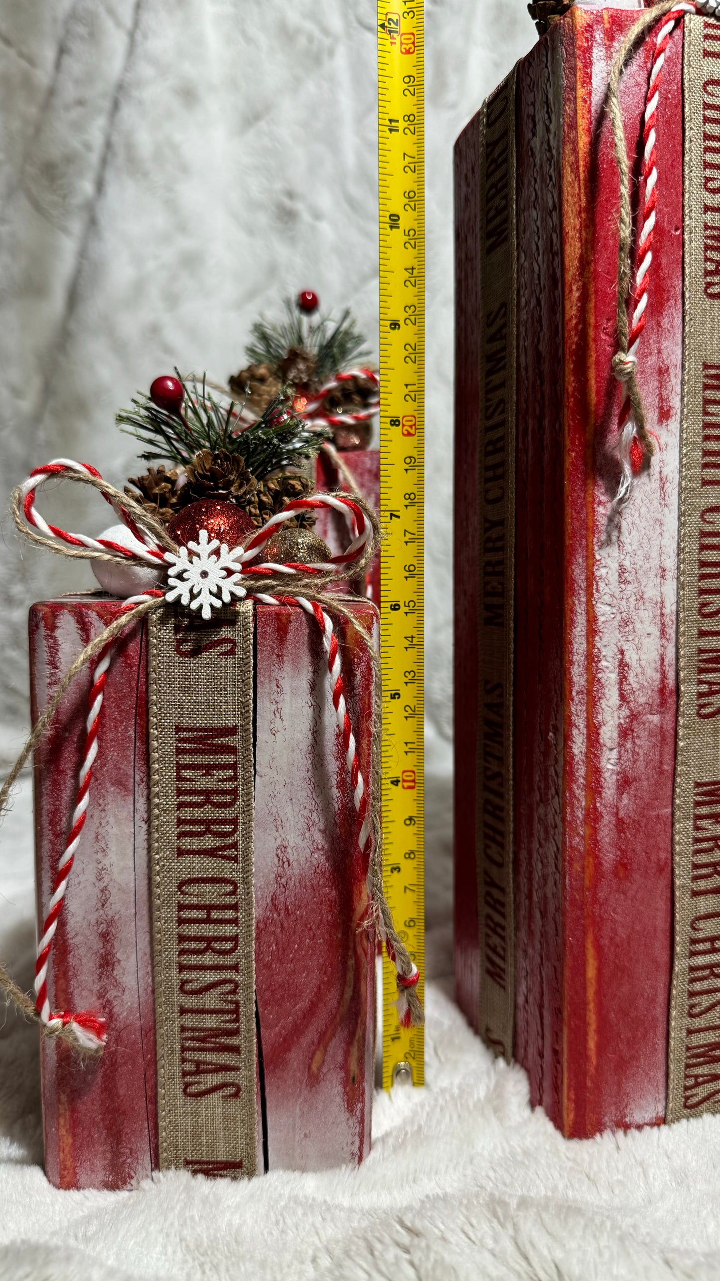 Distressed Candy Cane Christmas Gift Decor Set